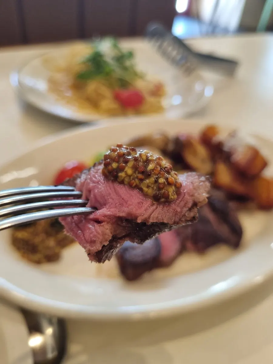 Cross-section of the flat iron steak
