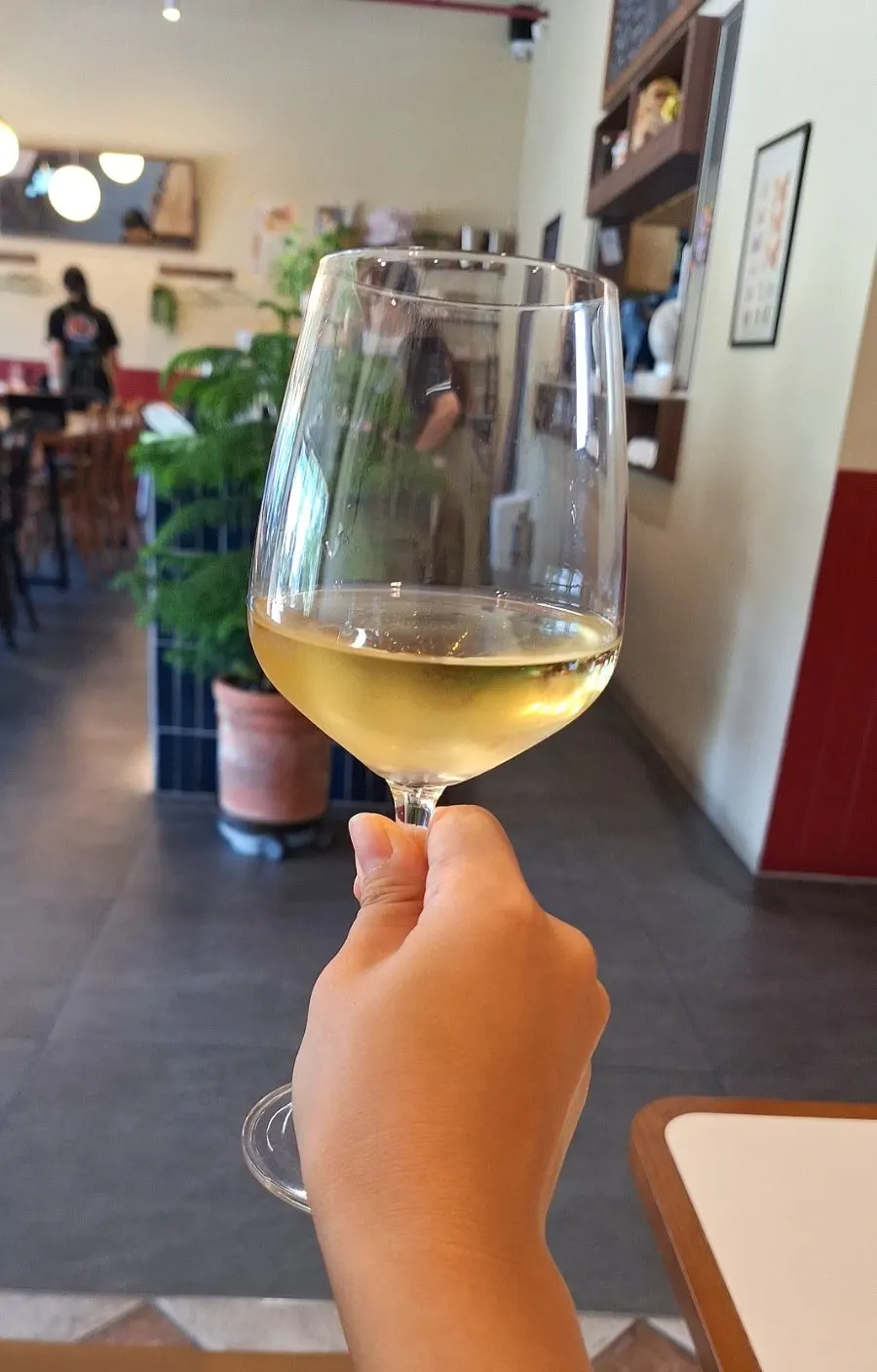 A glass of white wine to finish the meal