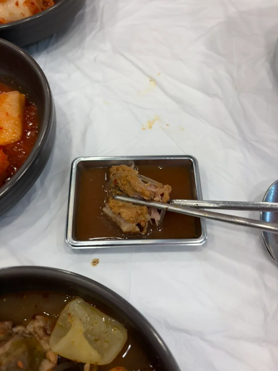 Gamjatang broth with sieuchi, potatoes, and glass noodles