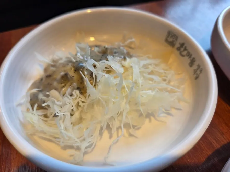 Seasoned bean sprouts and macaroni salad side dishes