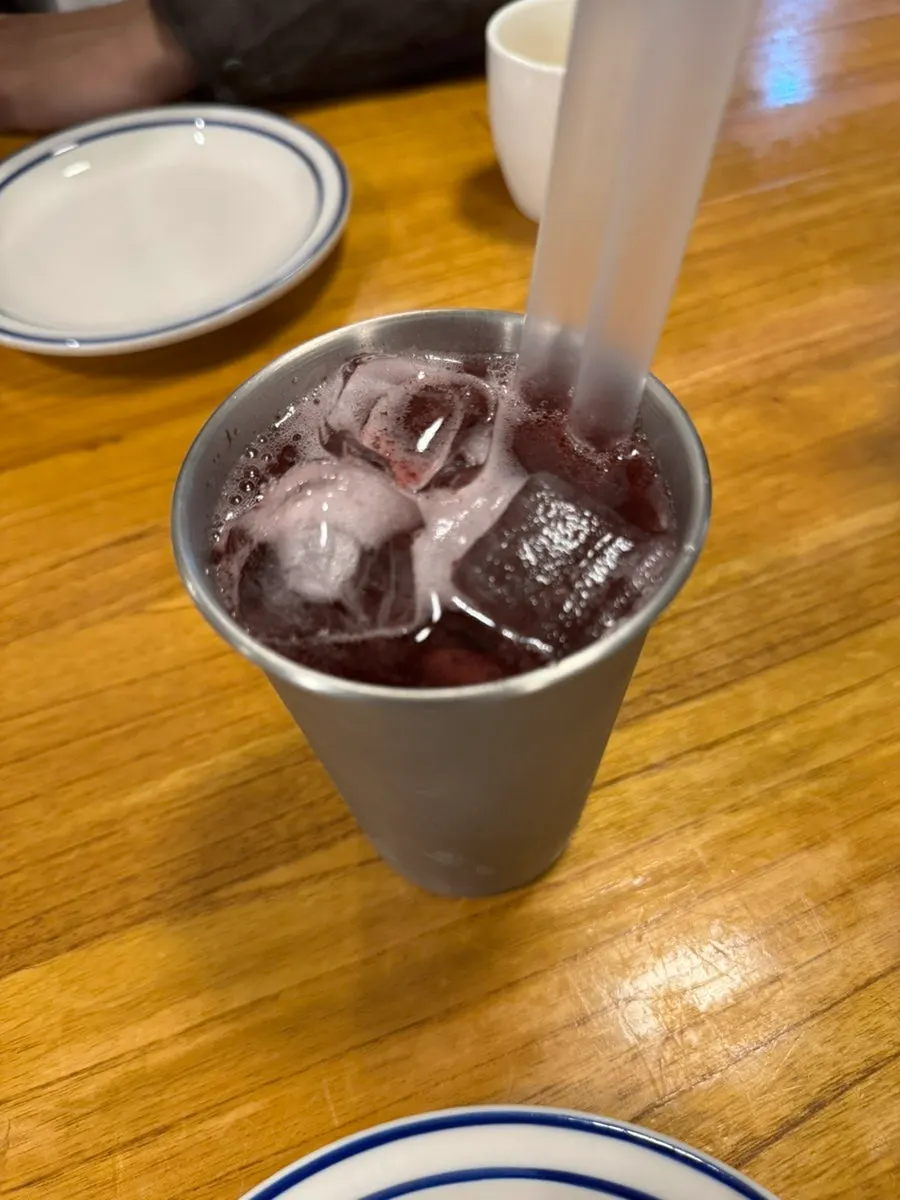 A glass of aloe berry ade
