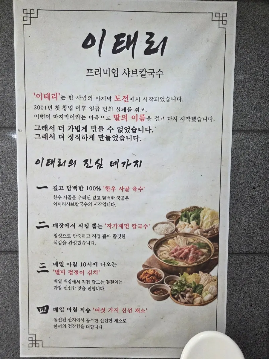 Entrance to Italy Shabu Kalguksu on the 3rd floor of Taehan Press Center