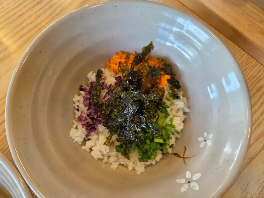 Egg-vegetable porridge to finish the meal
