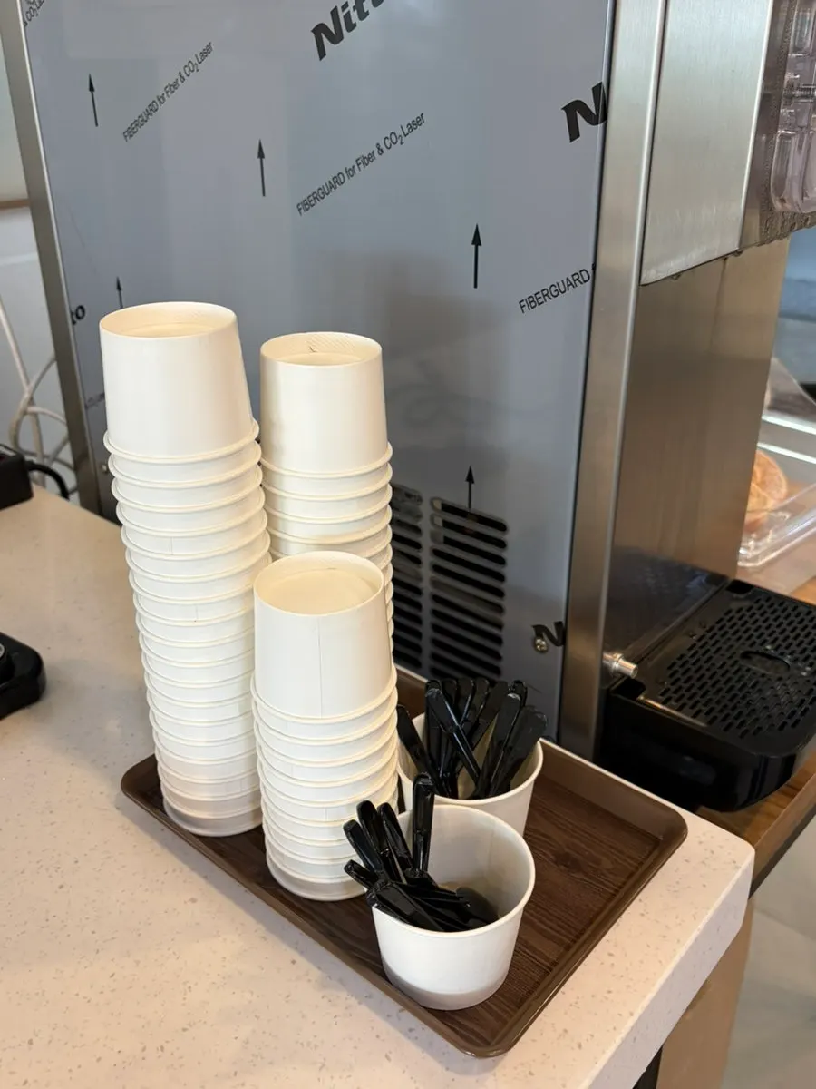 Vanilla soft serve machine at the dessert corner