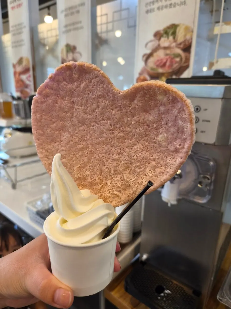 Freshly dispensed soft-serve ice cream