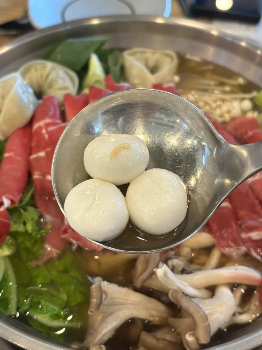 Plate of shabu kalguksu meat piled high