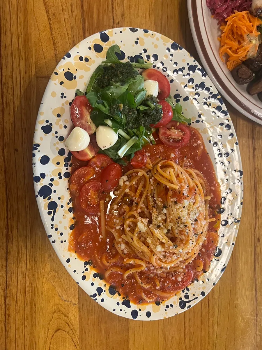 Vertical view of the potato gnocchi dish