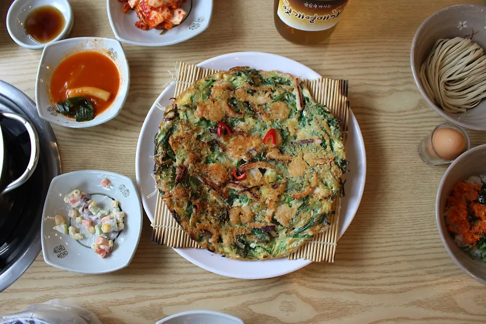 Crispy Jeonju-style loaded seafood pajeon