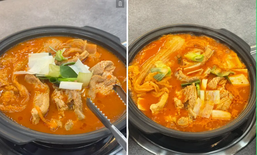 Kimchi jjigae spread at Chung-sil Hoegwan in Sejong