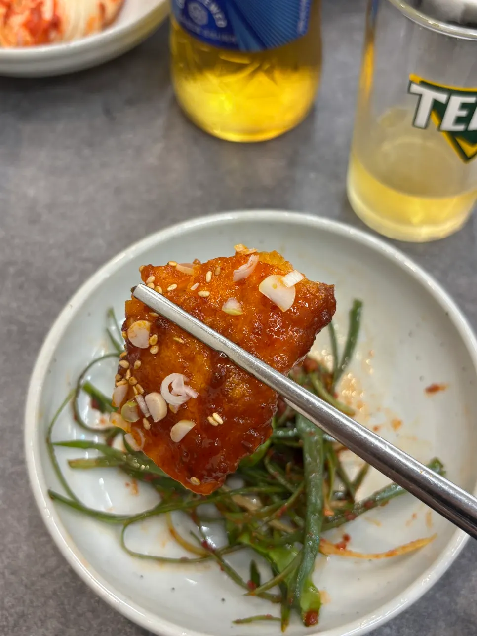 甜辣酱明太鱼干特写