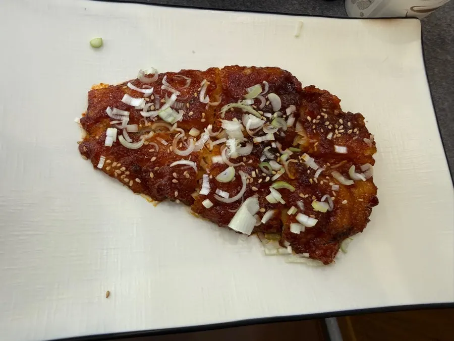Complimentary grilled pollock