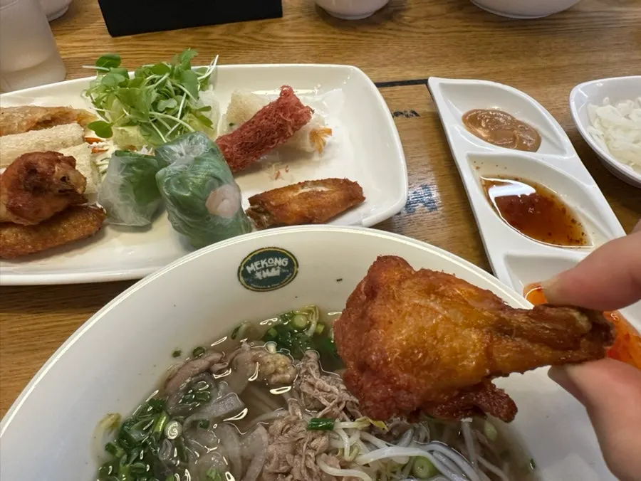 Hot pho broth