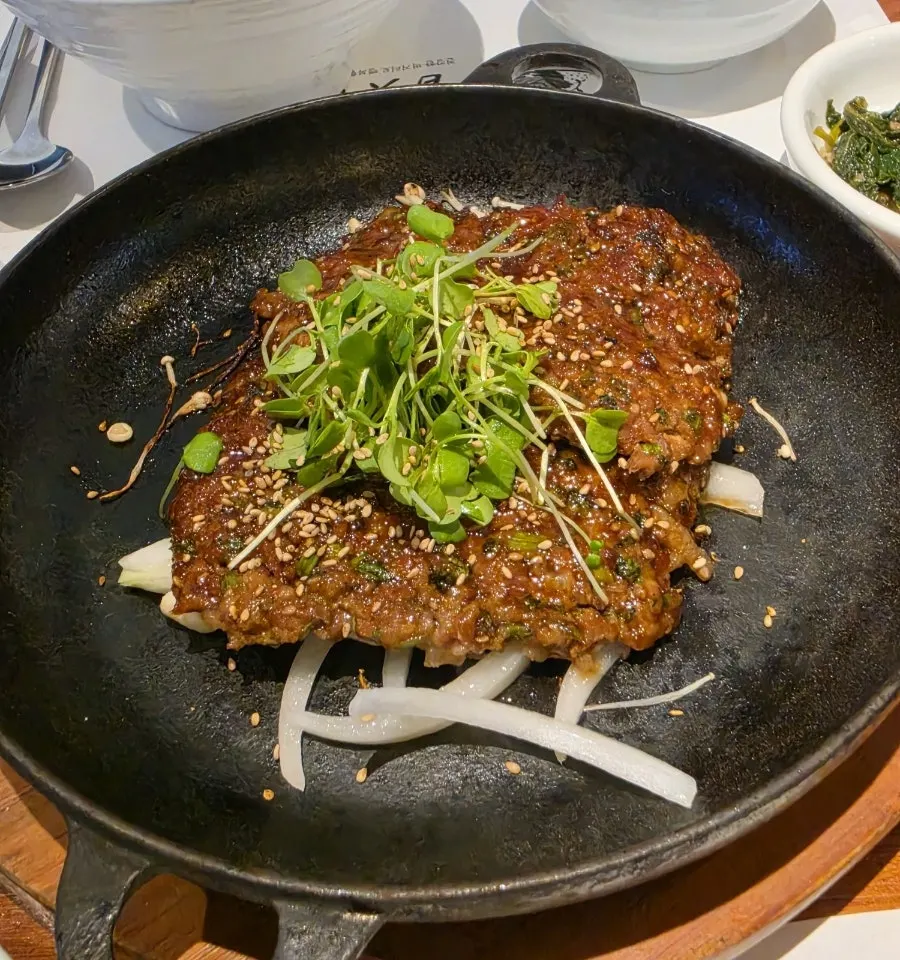 Tofu kimchi and a neatly prepared meal spread