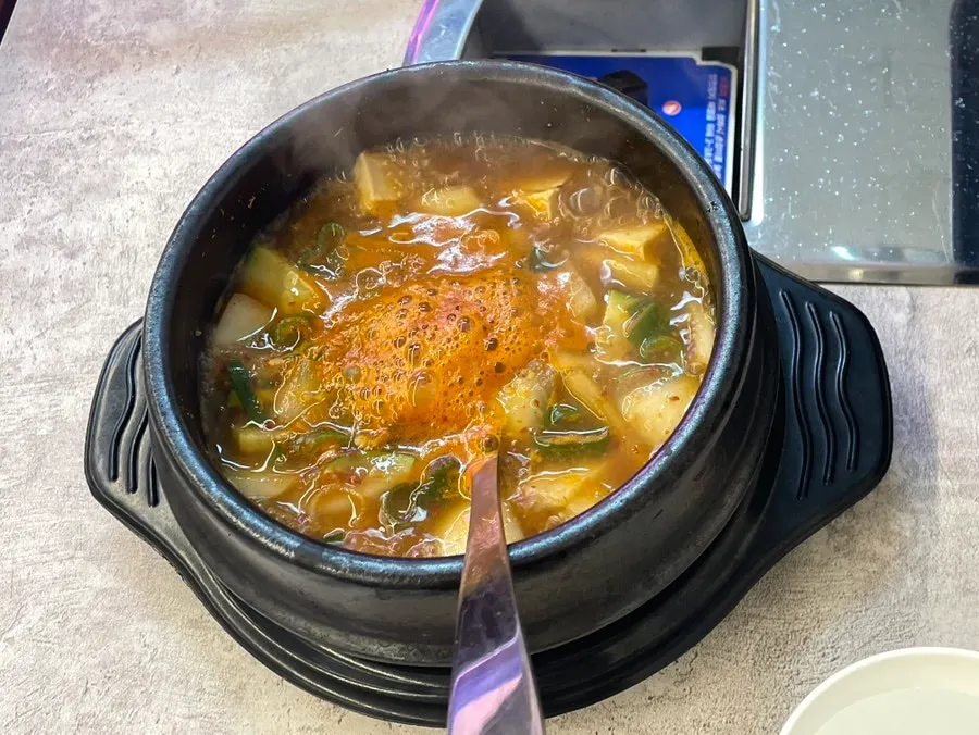 Doenjang jjigae packed with ingredients