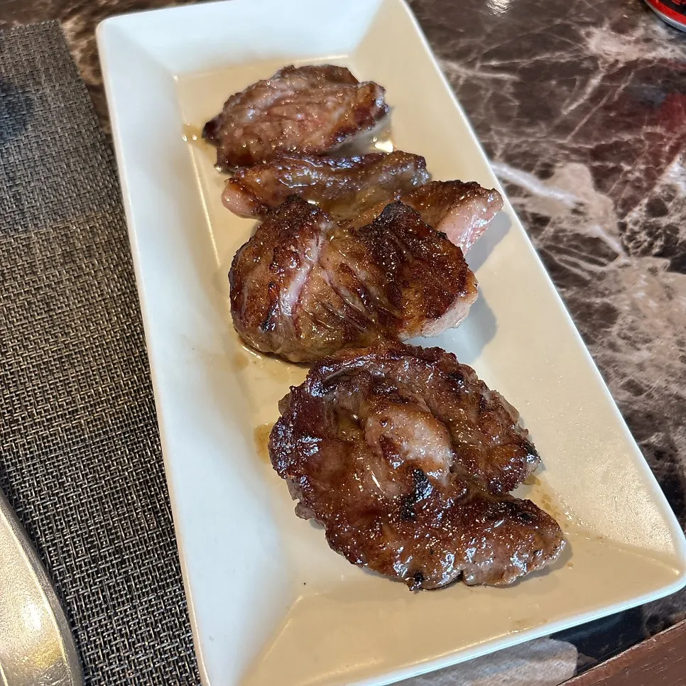 Soy-glazed short rib steak grilled to order