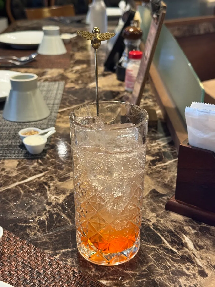 Two glasses of Sekaro's guava ade and yuzu ade