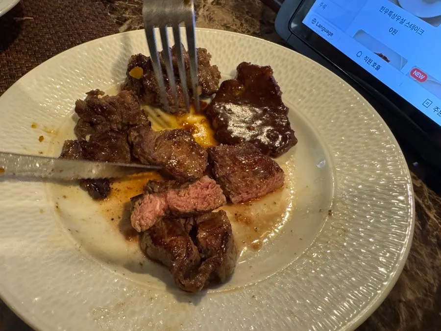Sekaro steaks grilled and served by cut