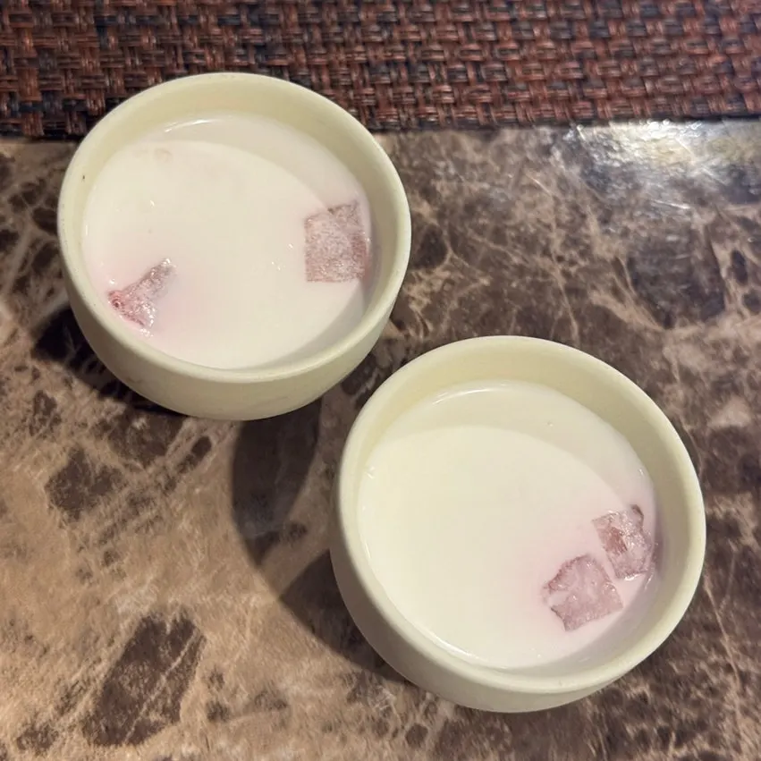 Panna cotta pudding dessert ordered for dessert