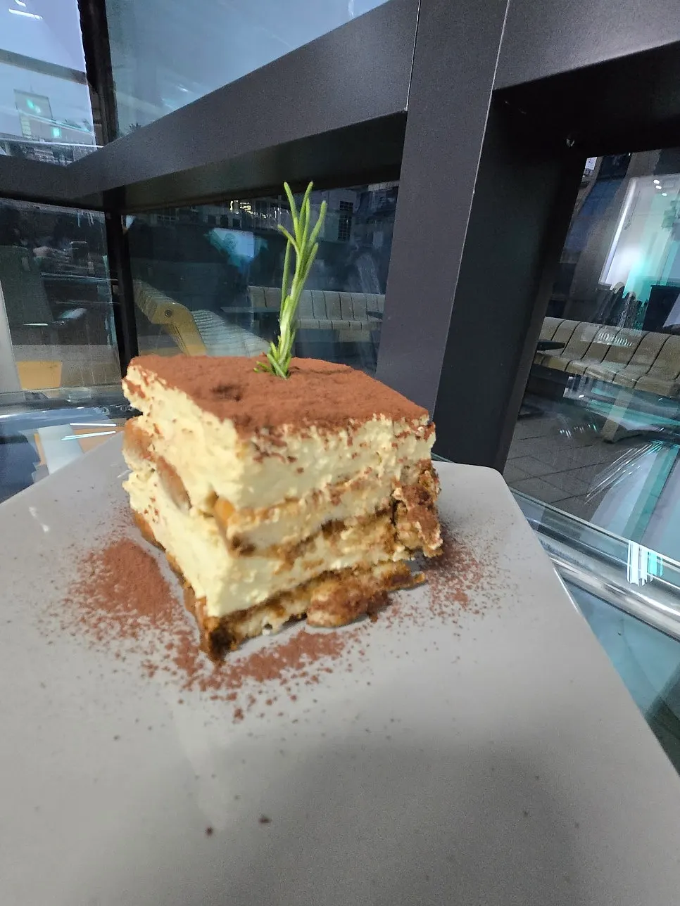 Classic tiramisu with notable height