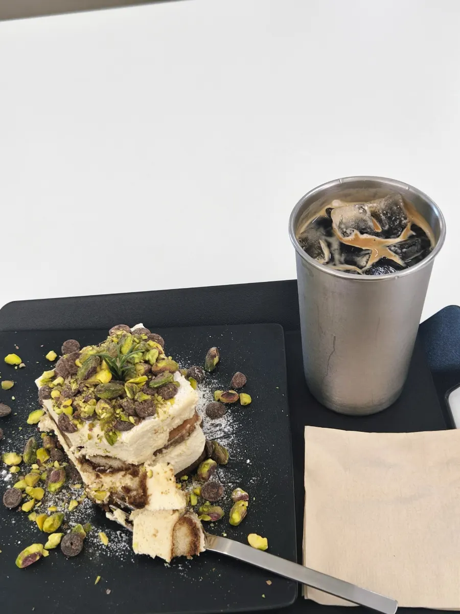Pistachio tiramisu with its nutty flavor intact