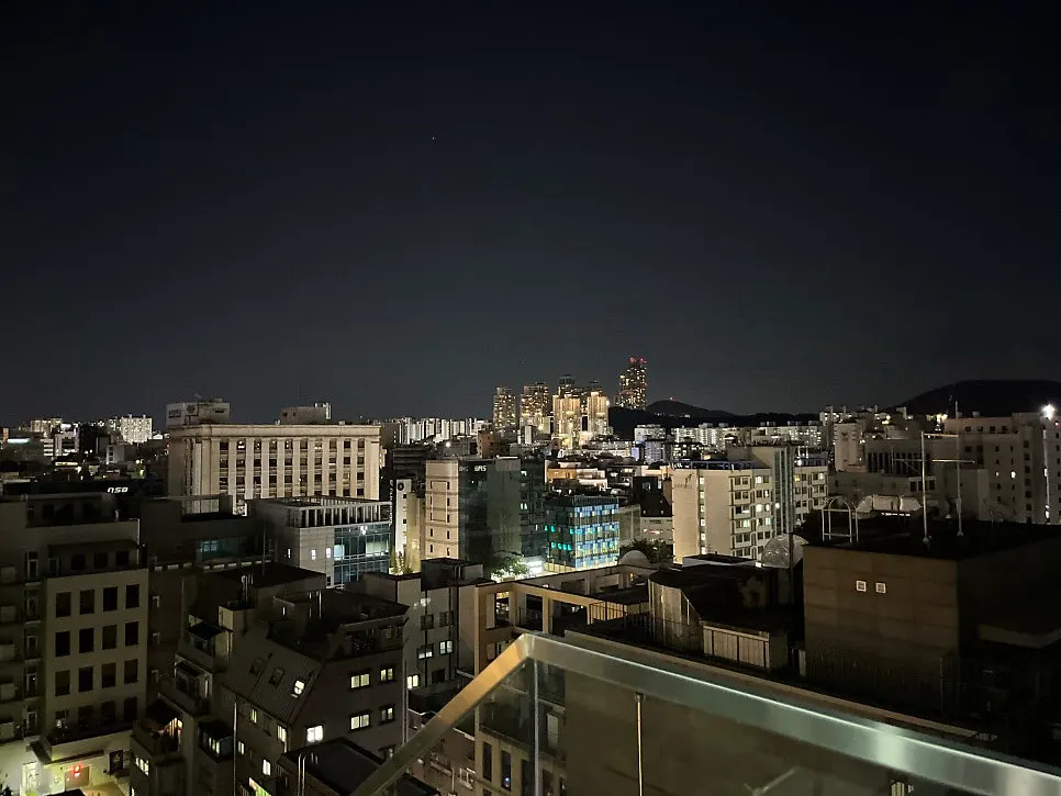 View of Gangnam buildings from the rooftop