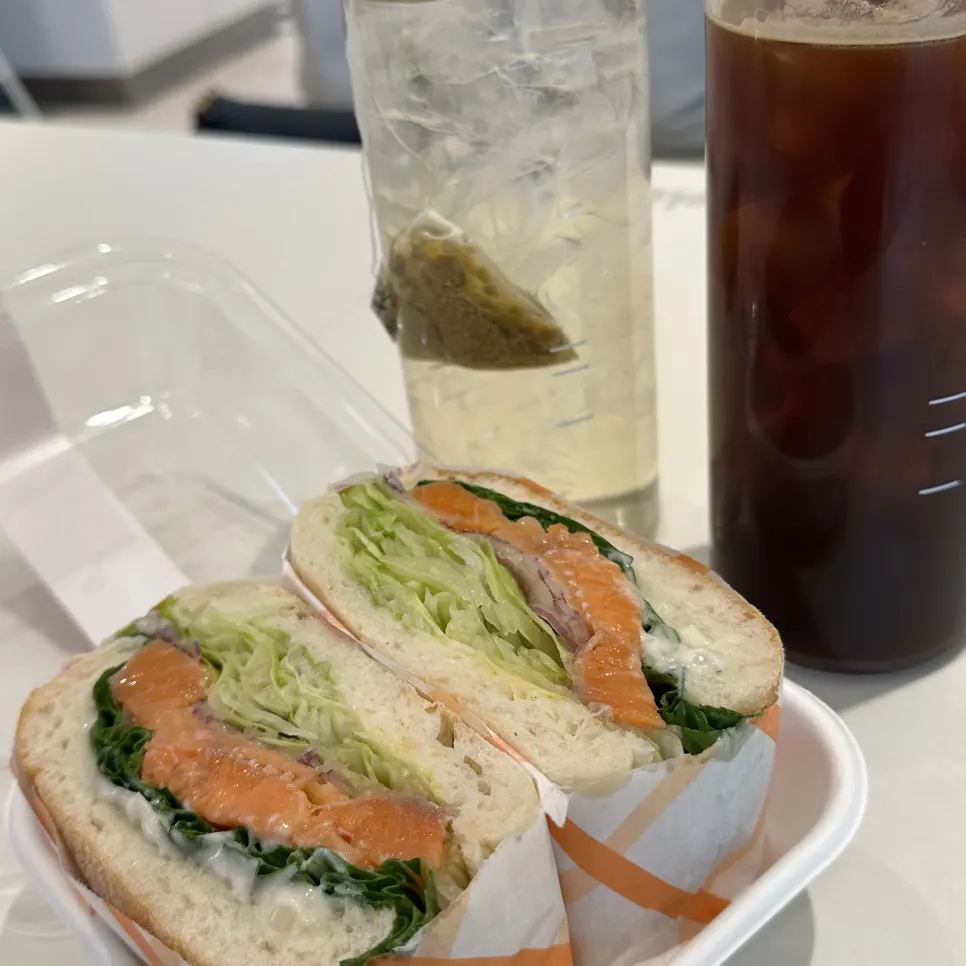 Americano made with Geisha beans and iced chamomile tea