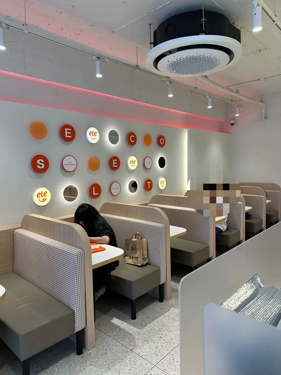 2-person seating behind the counter