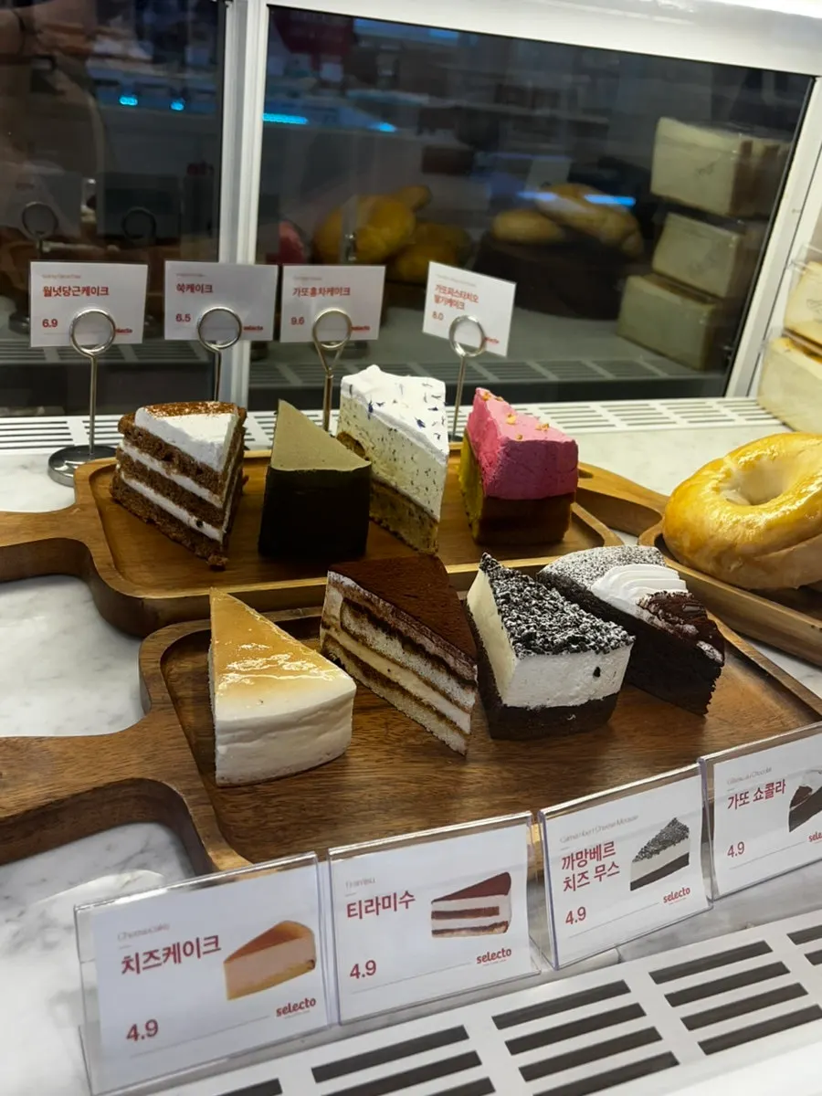 Dessert display corner of the café