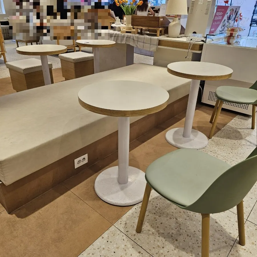View of the café interior showing separated zones