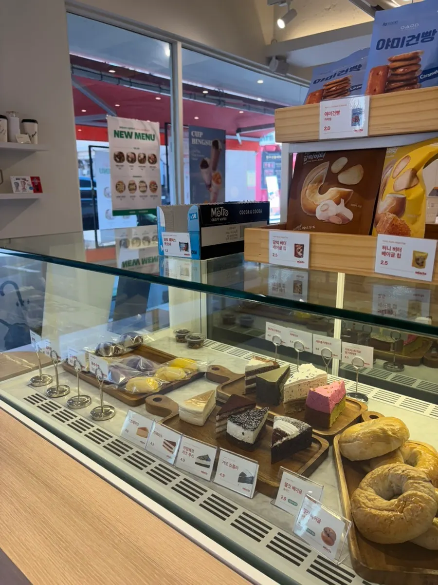 Cakes in the Selecto Coffee dessert case