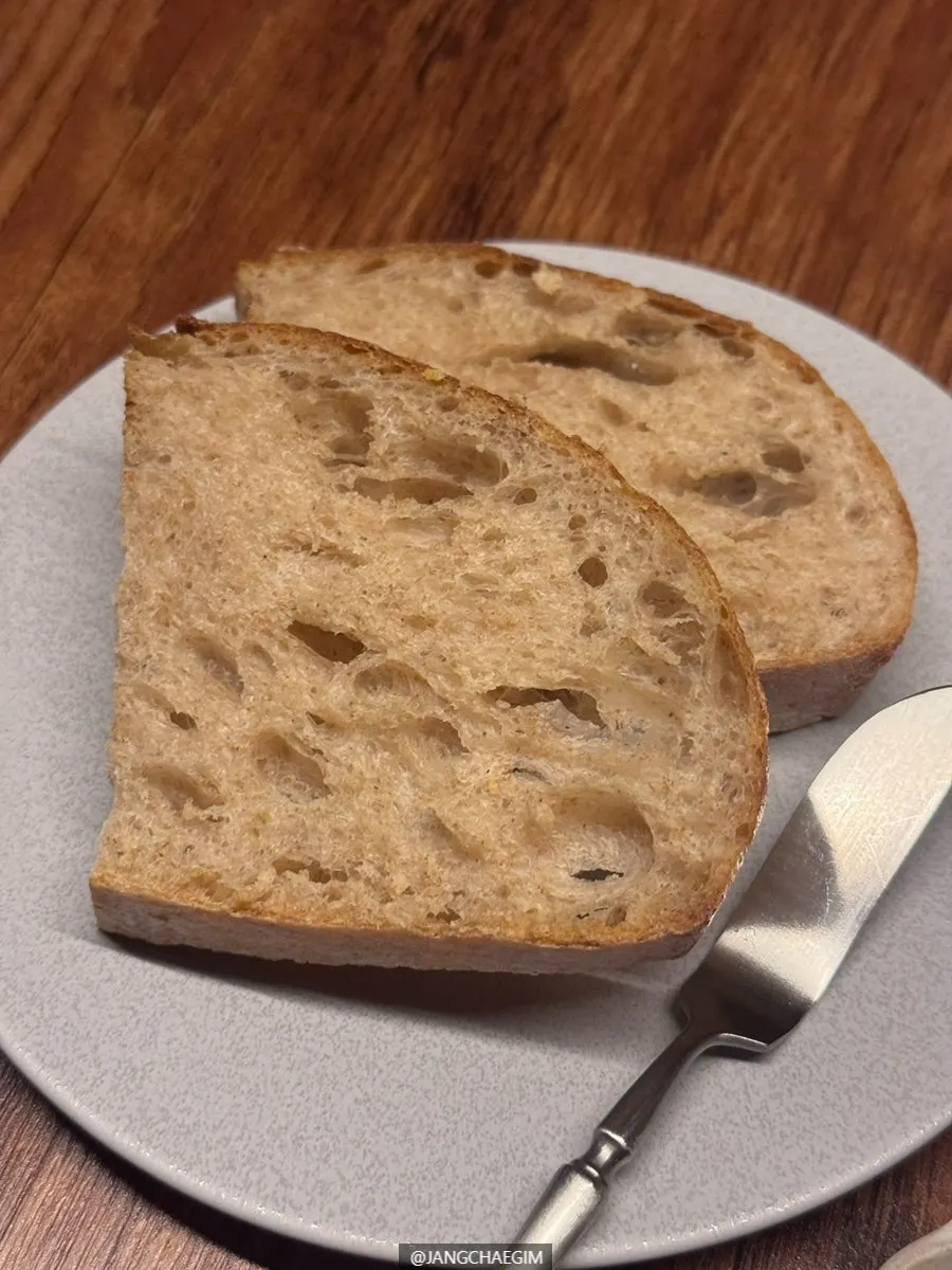 Sourdough bread baked by the chef