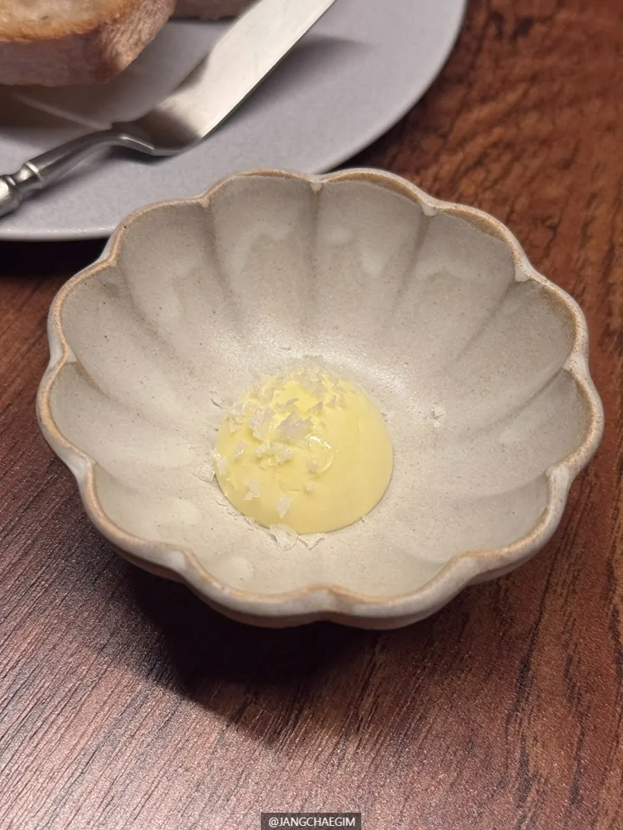 Sourdough bread served with Maldon salt and butter