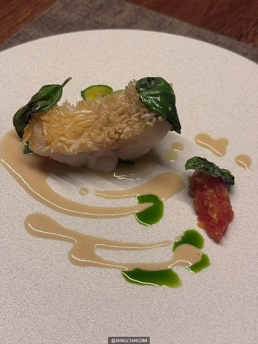 Plate of Jeju white tilefish steak