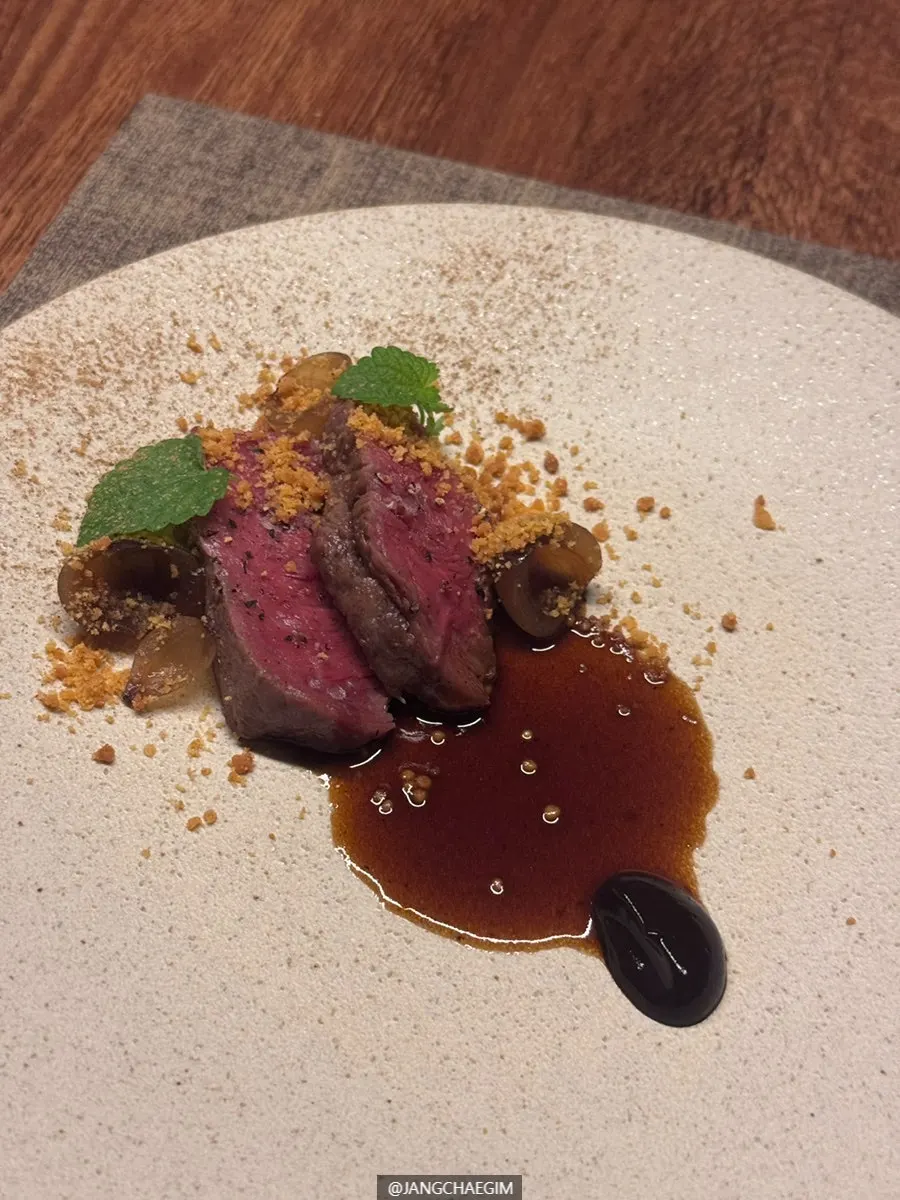 Hanwoo striploin steak main course