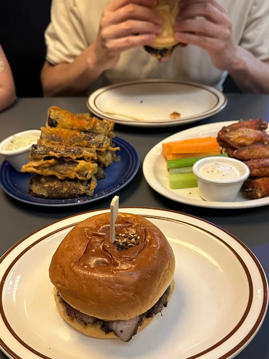 Handmade burgers and side dishes