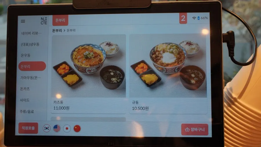 Additional page of the menu