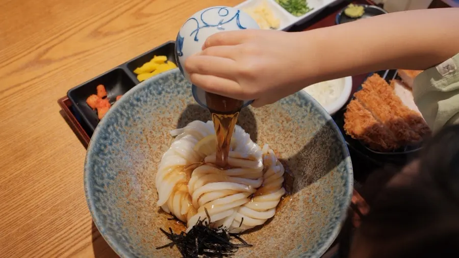 The bukkake udon set our kid ordered