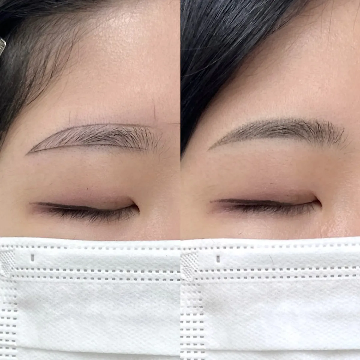 Faint eyebrows before the semi-permanent tattoo at Siere Brow