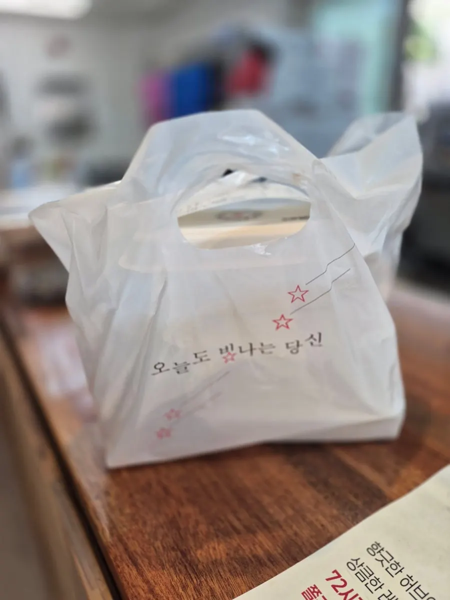 Takeout bag of packed sandwiches