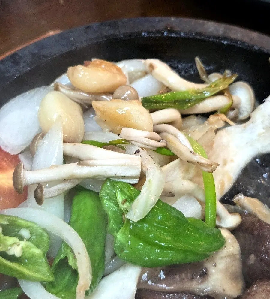Grilled Korean beef flower rib showing marbling