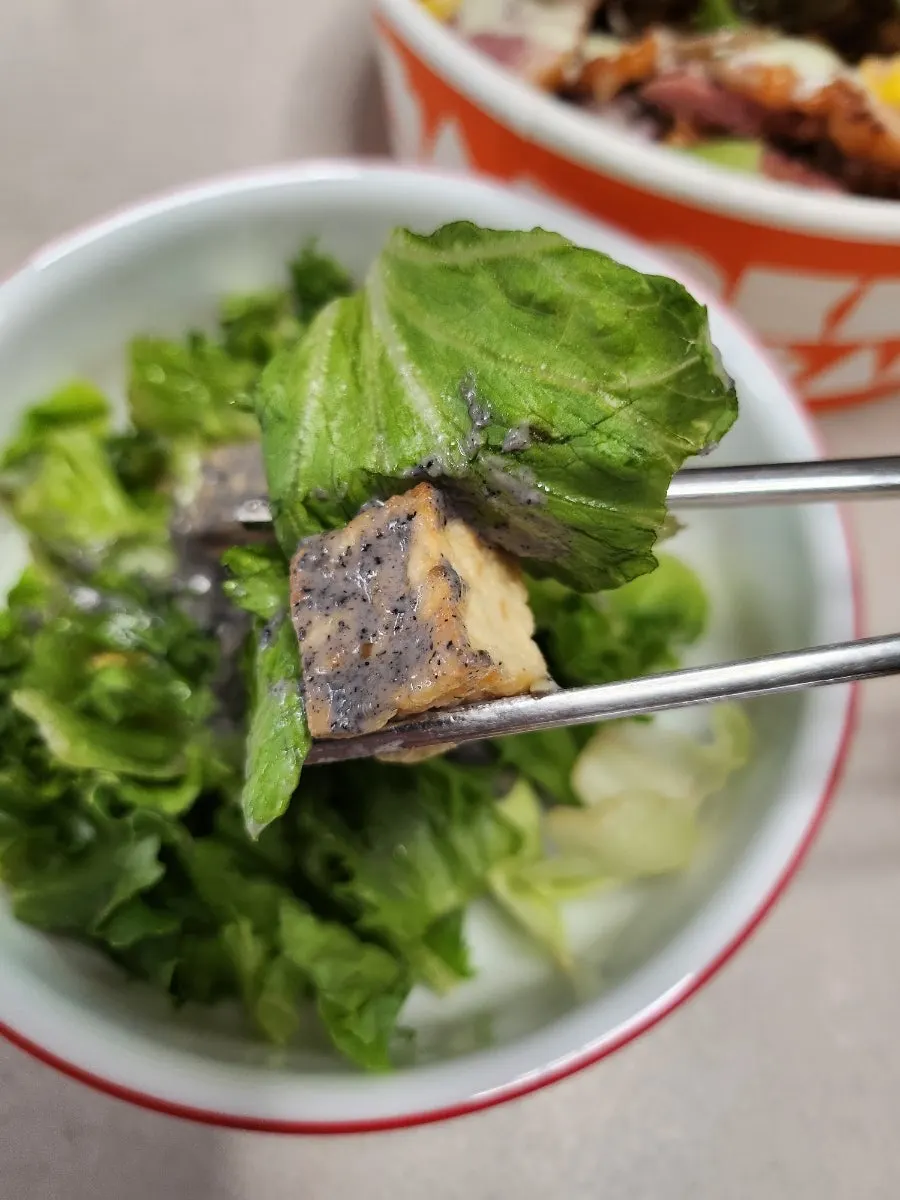 Crispy fried tofu salad
