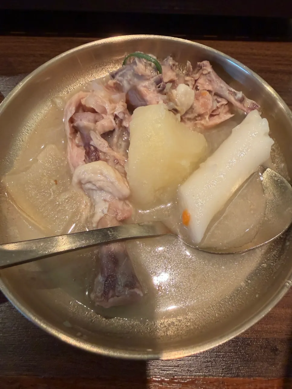 Dak han mari with potatoes and rice cakes