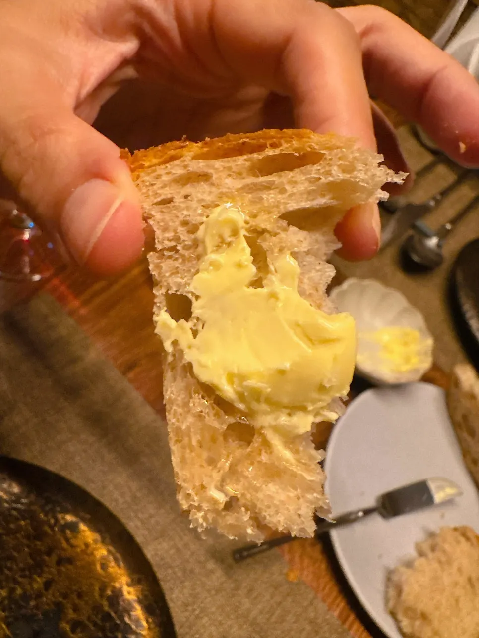 Sourdough served with butter and Maldon salt