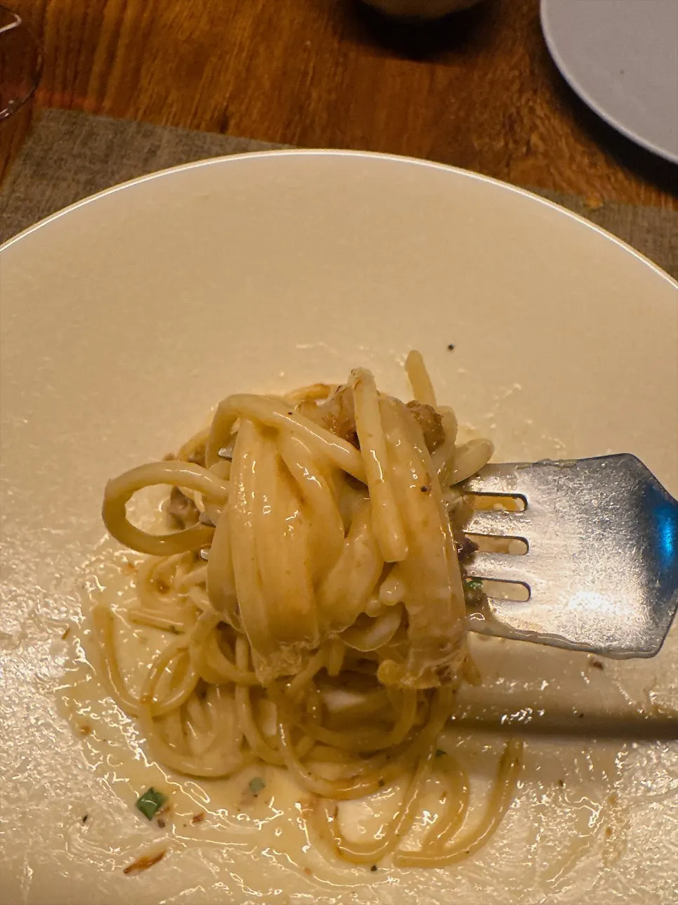 Pecorino pasta tossed together with the sauce