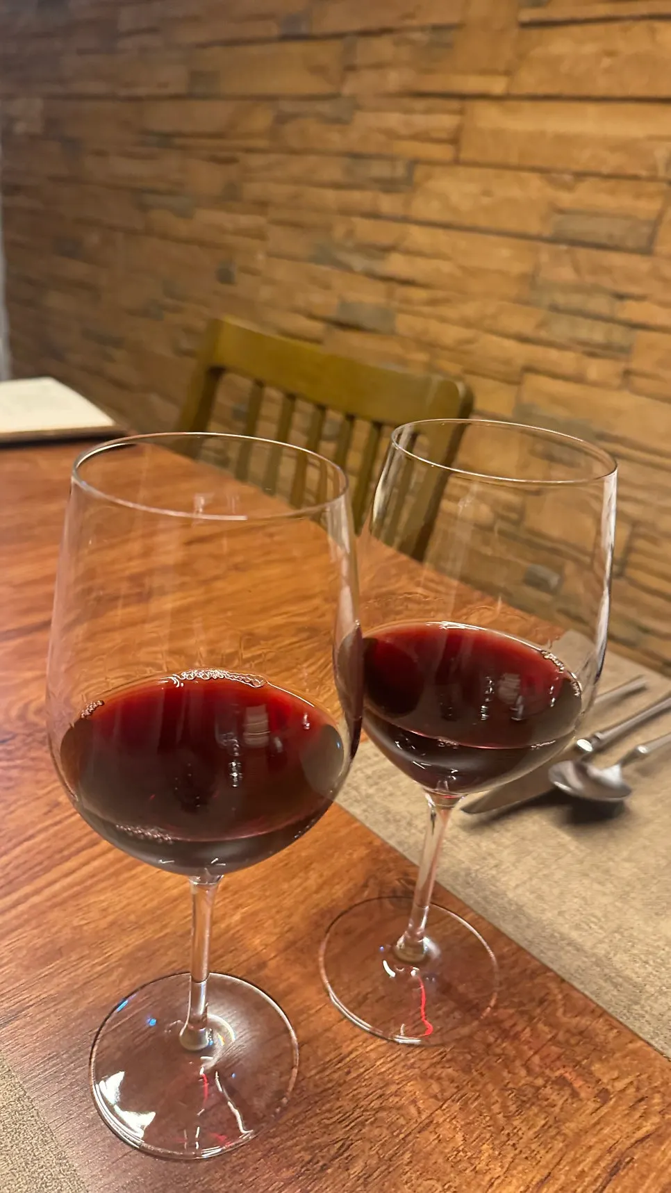 Two glasses of Vinovine's house wine