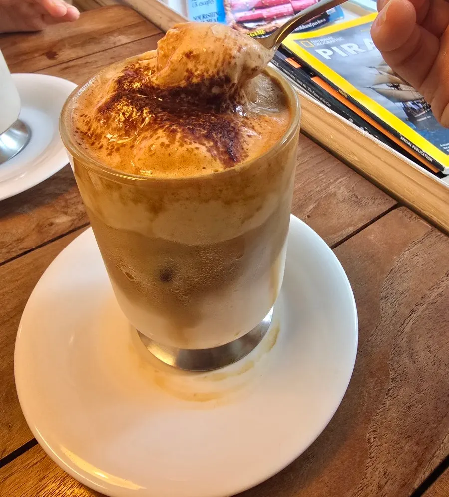 카라멜크렘 음료 클로즈업