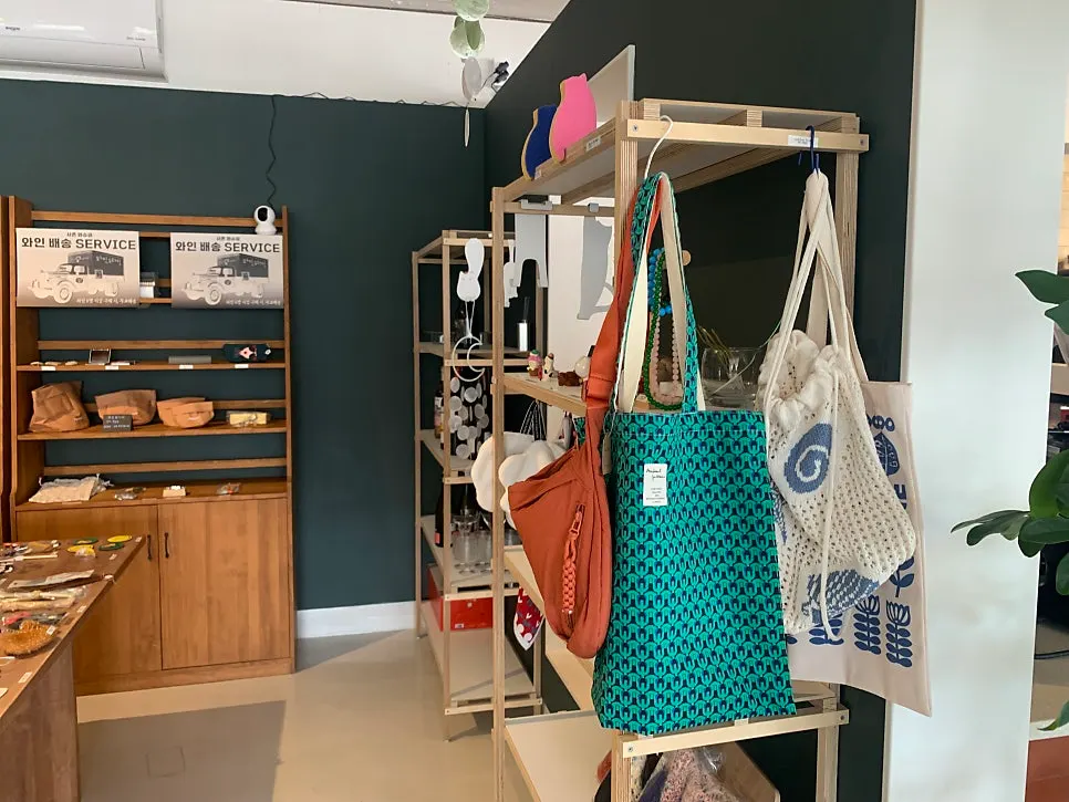 Decor items displayed in a corner of the store