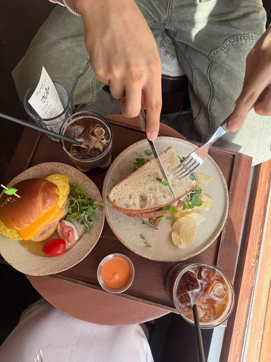 Brunch spread laid out on the table