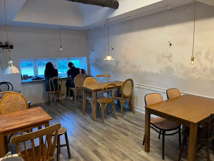 Terrace seating at a Seochon café