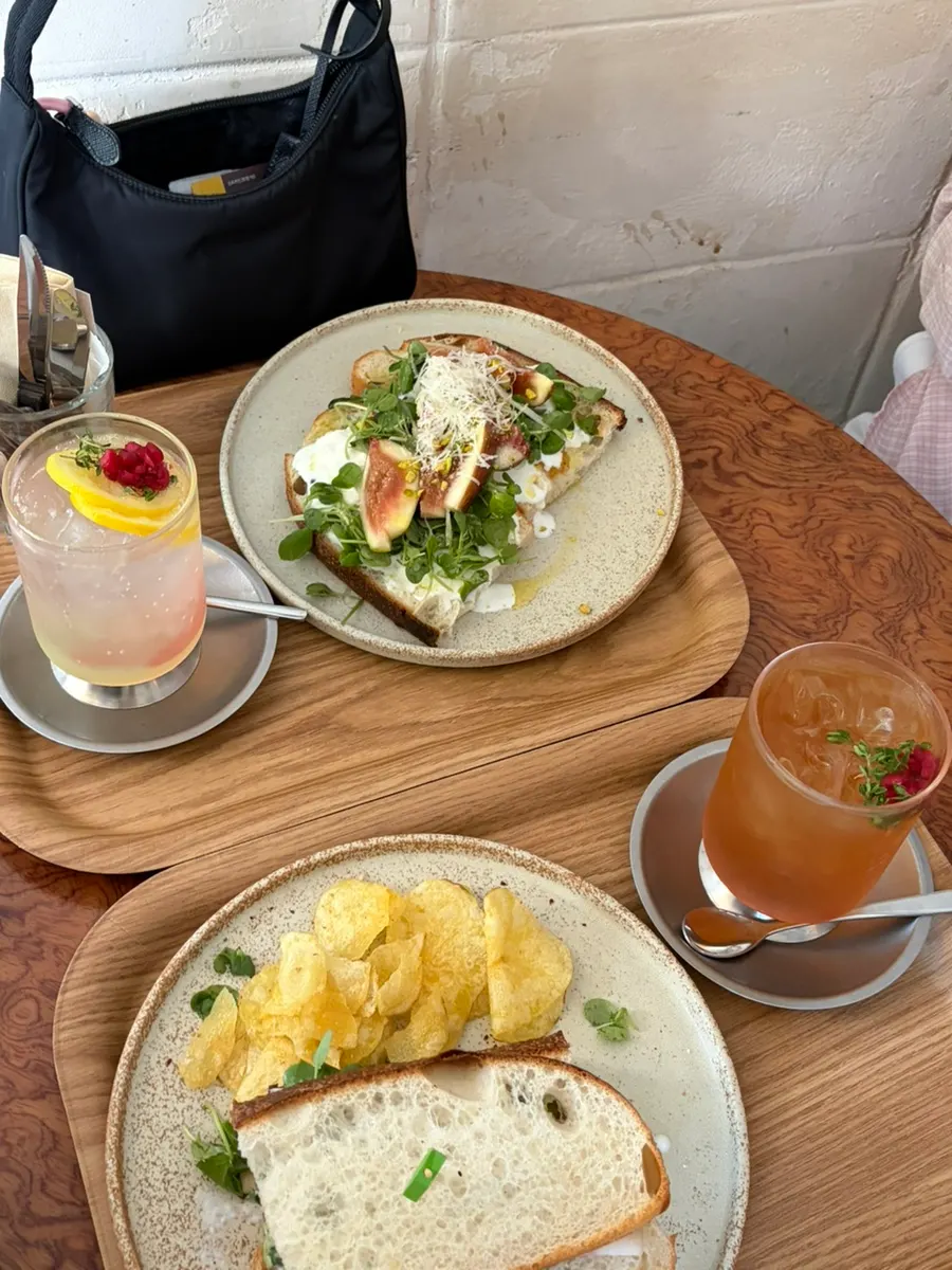Brunch with two kinds of sandwiches